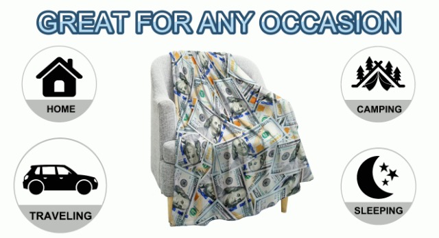 Amazon.com: Jekeno Money Blanket 100 Dollar Bills Pattern